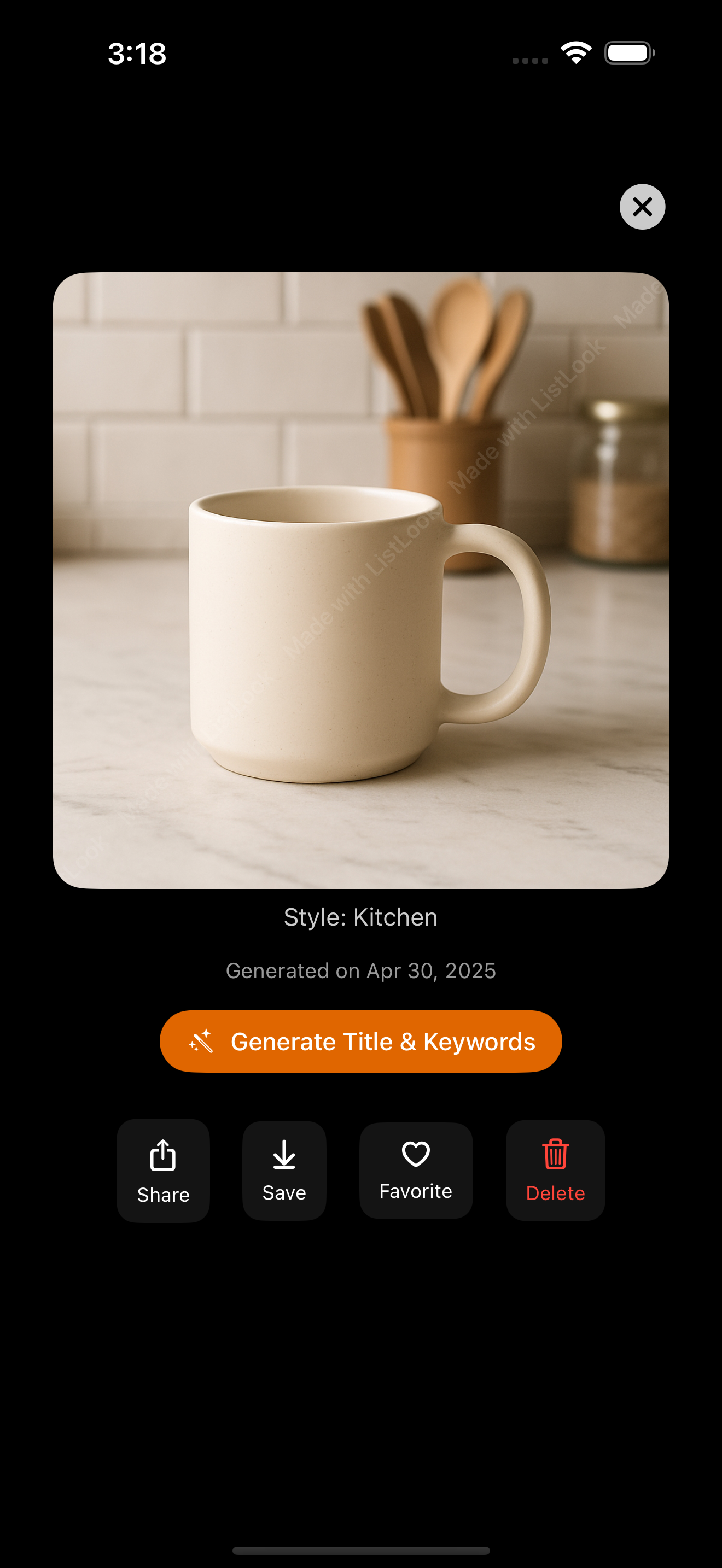 Generated Listing Screenshot